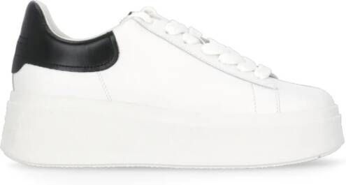 Ash Witte Leren Sneakers met Contrasterende Hiel White Dames