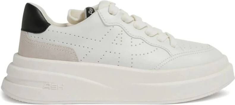 Ash Witte Leren Sneakers met Geperforeerd Ontwerp White Dames