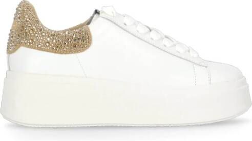 Ash Witte Leren Sneakers met Strass Detail White Dames