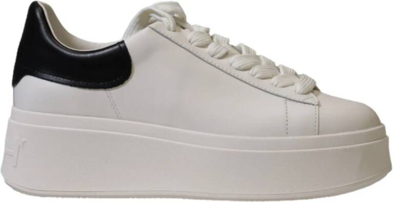 Ash Witte Leren Stoffen Sneakers Rubberen Zool White Dames