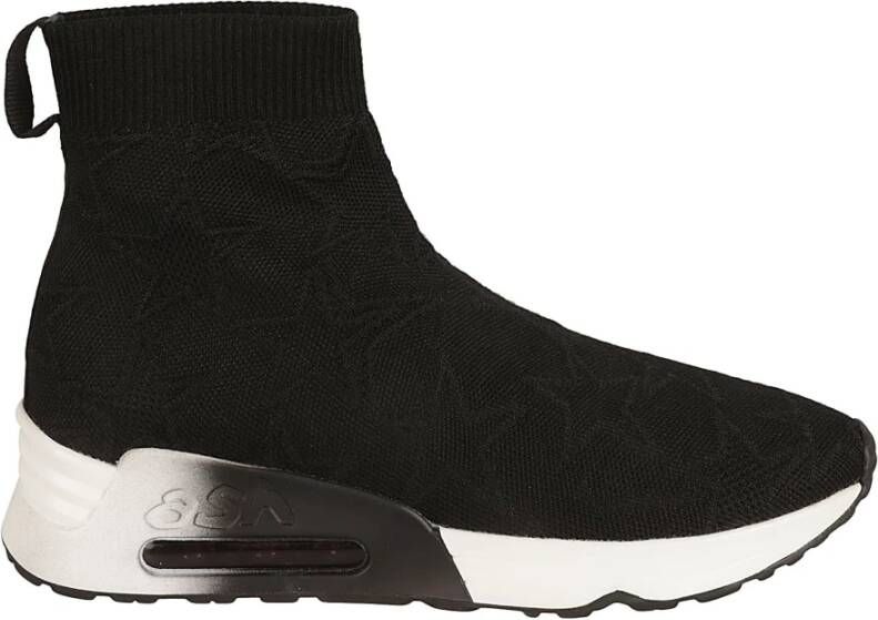 Ash Zwarte Gebreide Bloemen Sneakers Black Dames