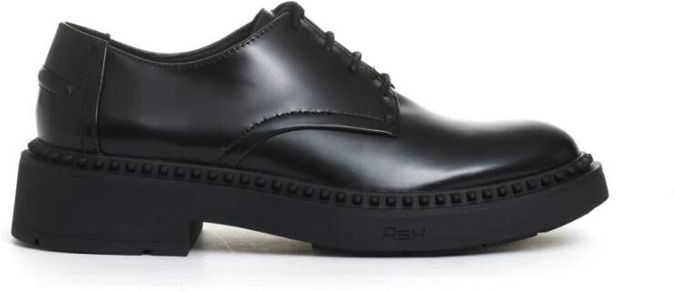 Ash Zwarte gladleren veterschoenen Black Dames