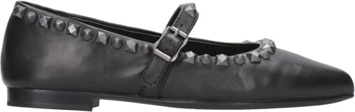 Ash Zwarte Kwast Stud Leren Sandalen Black Dames