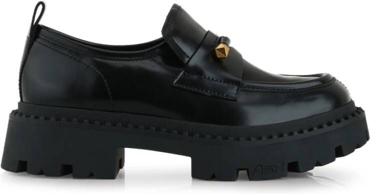 Ash Zwarte Leren Jack Combo Loafer Black Dames