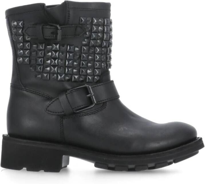 Ash Zwarte Leren Laarzen met Studs Black Dames