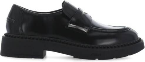 Ash Zwarte geborsteld leren loafer met lug zool Black Dames