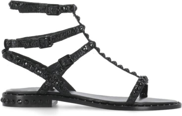 Ash Zwarte Leren Sandalen met Studs Black Dames