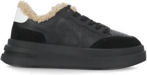 Ash Zwarte Leren Sneakers met Geperforeerde Details Black Dames