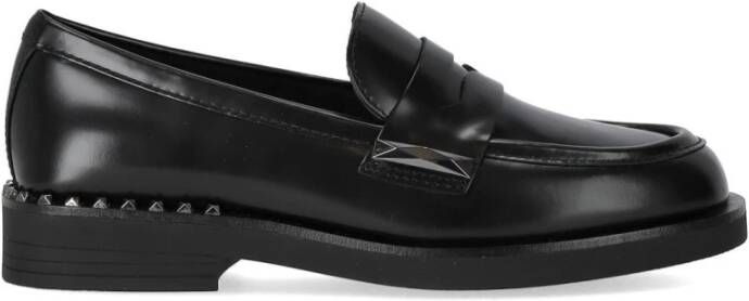 Ash Zwarte leren studs loafer Black Dames