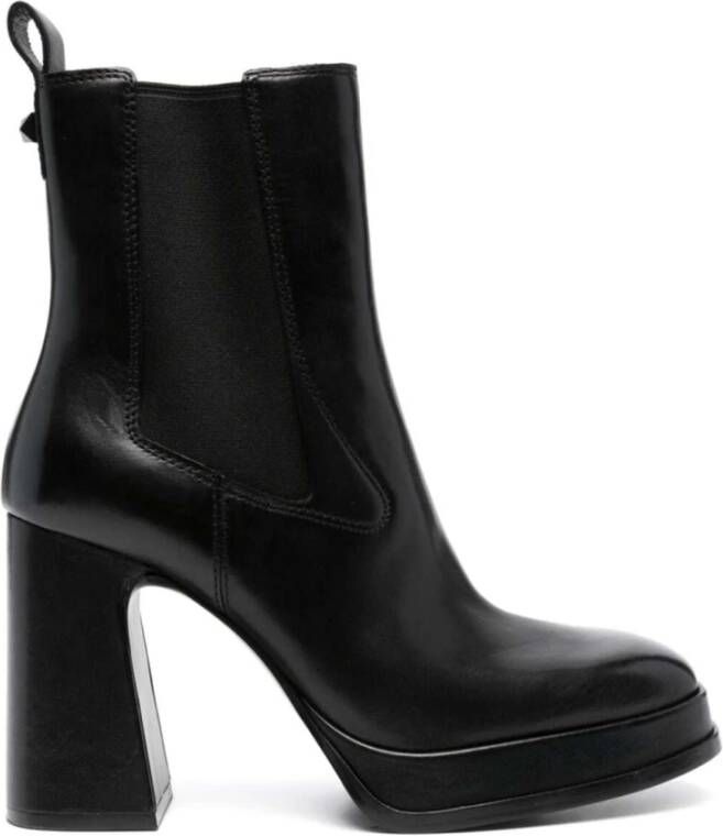 Ash Zwarte Plateau Bootie Zwart Dames