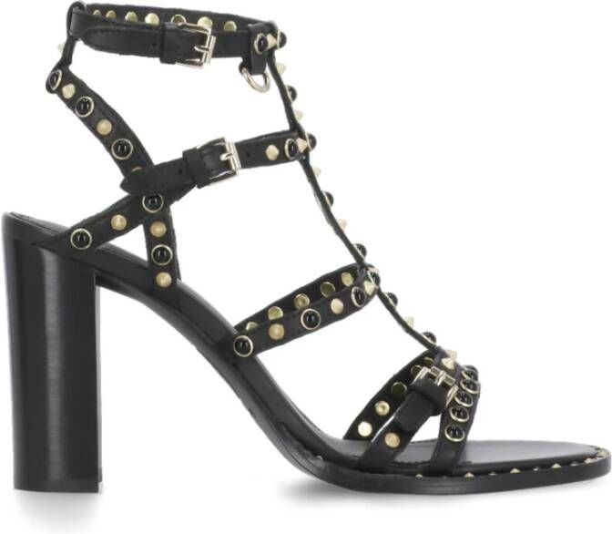 Ash Zwarte sandalen met hak en studs Black Dames