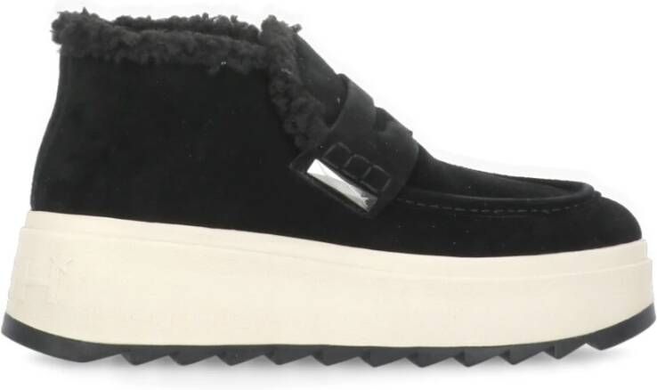 Ash Zwarte Suède Leren Loafer Vrouw Black Dames