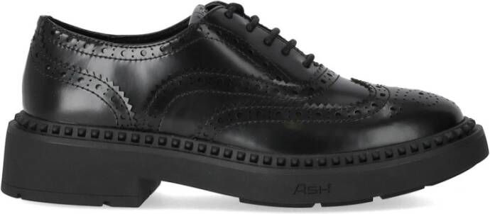 Ash Zwarte Veterschoenen met Brogue Enkel Laarzen Black Dames