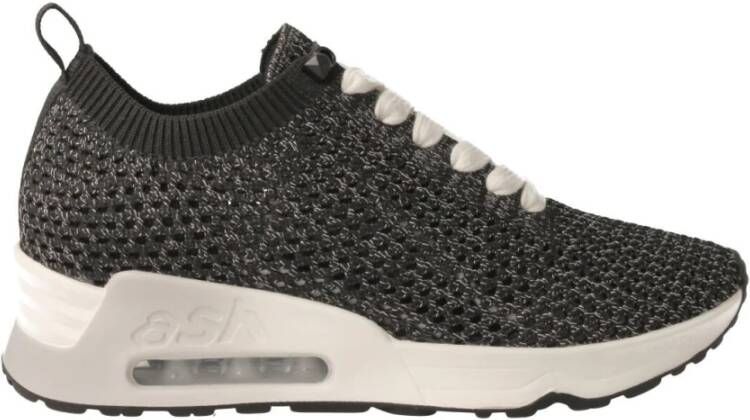 Ash Zwart zilver gebreide sneakers met uitneembare zool Black Dames