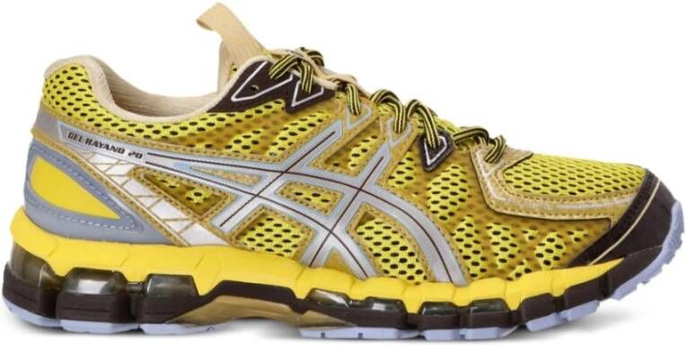 ASICS Gele Mesh Sneakers met Zilveren Accenten Yellow