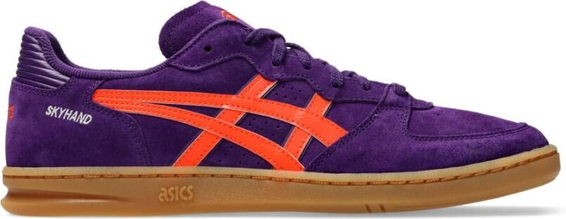 ASICS Paarse platte schoenen met leren bovenwerk Purple Heren