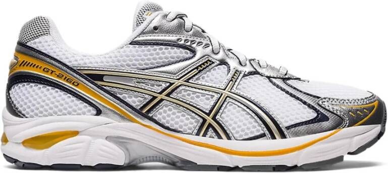 ASICS Witte Mesh Sneakers met Leren Details White Heren