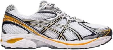 ASICS Witte Mesh Sneakers met Leren Details White Heren