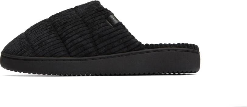 Aspact Corduroy Zwarte Pantoffels Trendy Design Black Heren