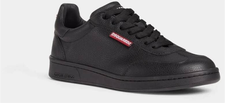 Dsquared2 Zwarte Sneakers van Hertenprint Leer Black Heren