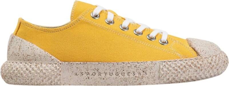 Asportuguesas Gele Textiel Sneakers Kurk Zool Yellow Dames