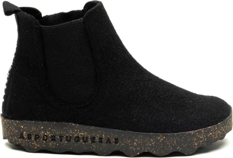 Asportuguesas Zwarte Sneakers City Felt Black Dames