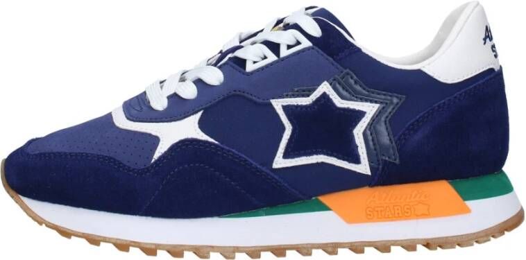 atlantic stars Blauwe Suède Sportieve Sneakers Blue Heren