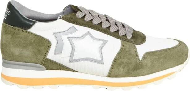 Atlantic stars Khaki Groen Suède Panel Trainers Green Heren