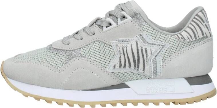 Atlantic stars Witte Zebra Sneakers met Zilveren Sterren Gray Dames