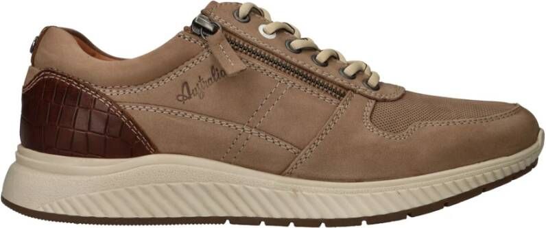 Australian Stijlvolle en sportieve sneakers met rits- en vetersluiting Beige Heren