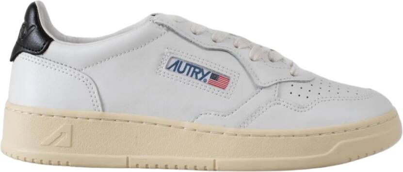 Autry Beige en wit leren sneakers White Dames