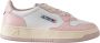 Autry Beige en witte leren sneakers Pink Dames - Thumbnail 1