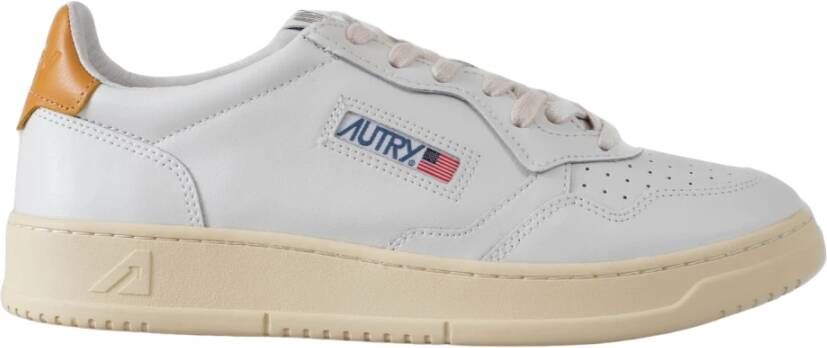 Autry Beige en Witte Leren Sneakers White Heren