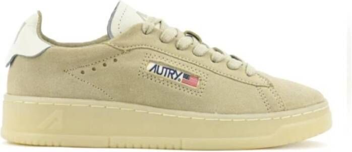 Autry Beige Leren Sneakers Beige Dames