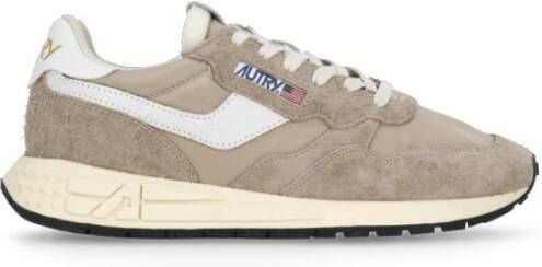 Autry Beige Leren Sneakers met Logodetails Beige Dames