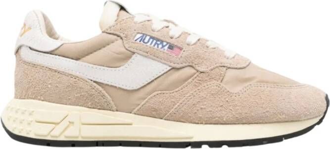 Autry Beige Panel Low-Top Sneakers Beige Dames