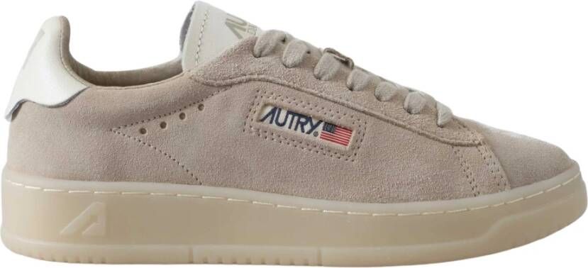 Autry Beige Suède Lage Sneakers Beige Dames