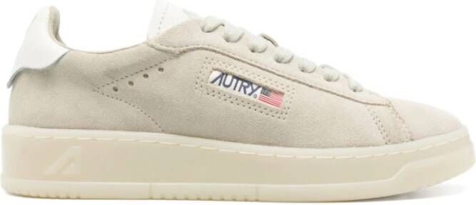 Autry Beige Suède Lage Sneakers Dallas Stijl Beige Dames