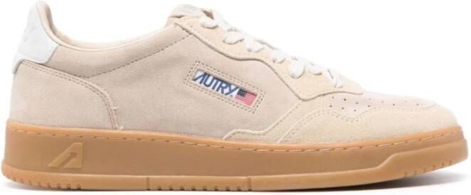 Autry Beige Suède Panel Sneakers Beige Heren