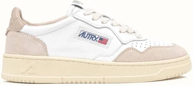 Autry Beige Vintage Stijl Leren Sneakers Beige Heren