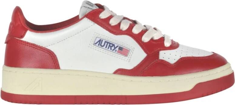 Autry Bicolor Leren Sneakers met Geborduurd Logo Wit Dames