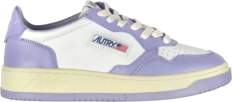 Autry Bicolor Leren Sneakers voor Dames Wit Dames