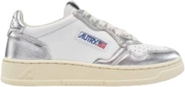 Autry Witte Leren Sneakers met Zilveren Details White Dames