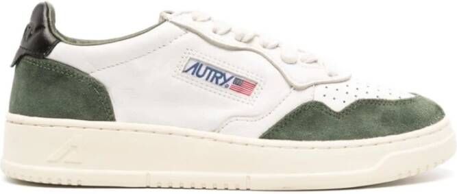 Autry Bosgroene Leren Sneakers White Dames