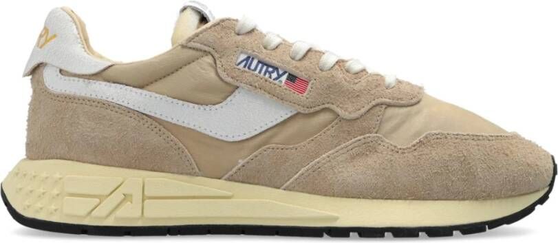 Autry Bruine Sneakers met Beige en Witte Accenten Brown Heren