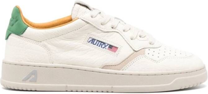 Autry Laag Sneakers van textuurleer met logodetails White Heren