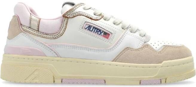 Autry CLC Lage Sneakers in Wit Beige Roze White Dames