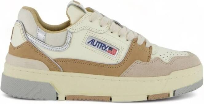 Autry CLC LOW Sneakers Color-Block Design Beige Dames