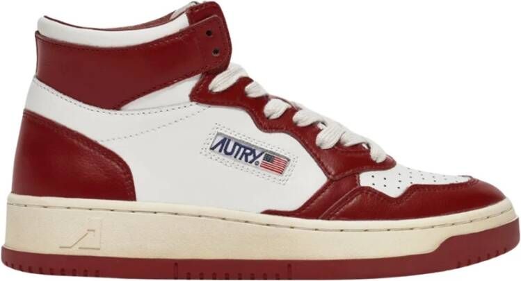 Autry Dames Mid Medalist Sneakers Red Dames