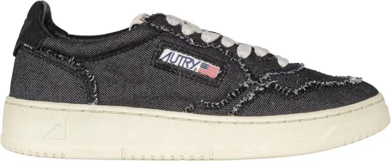 Autry Denim Sneakers met Raffelige Details Black Dames